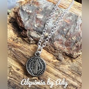 Saint Benedict medal dainty necklace